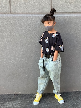 「RADCHAP（ラッドチャップ）のアイテム（パンツ）」を使った、ひよ。こは。さん（キッズ・127cm）の秋コーディネート