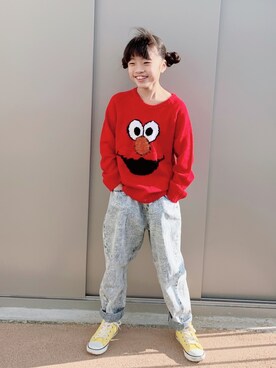 ニット/セーターを使った「エルモ」の人気ファッションコーディネート 