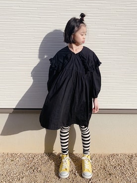 「devirock（デビロック）のアイテム（レギンス/スパッツ）」を使った、ひよ。こは。さん（キッズ・127cm）の冬コーディネート
