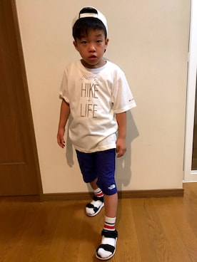 「アイテム（その他パンツ、ブルー系）」を使った、あさっぴー☆さん（キッズ・110cm）の夏コーディネート