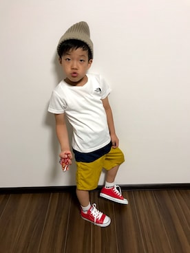 「アイテム（その他、ホワイト系）」を使った、あさっぴー☆さん（キッズ・110cm）の夏コーディネート