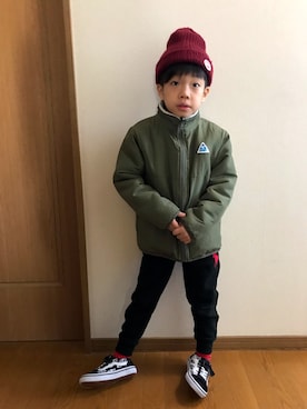 「GERRY（ジェリー）のアイテム（ブルゾン）」を使った、あさっぴー☆さん（キッズ・110cm）の秋コーディネート