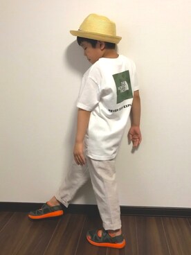 「ノースフェイス」｜「アイテム（ラッピングキット）」を使った、あさっぴー☆さん（キッズ・120cm）の夏コーディネート