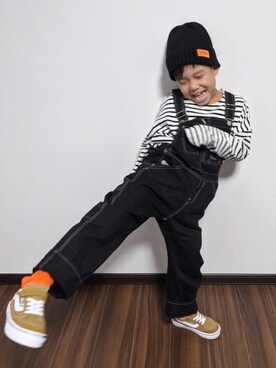 「アイテム（ラッピングキット、ブラック系）」を使った、あさっぴー☆さん（キッズ・120cm）の秋コーディネート