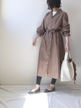 「coca（coca）（コカ）のアイテム（シャツワンピース）」を使った、tomoeさん（レディース・150cm）の春コーディネート