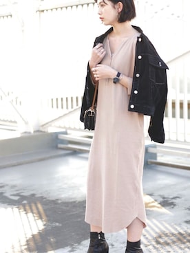 「アイテム（カバーオール）」を使った、sakiさん（レディース・168cm）の冬コーディネート