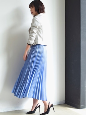 「アイテム（ライダースジャケット）」を使った、sakiさん（レディース・168cm・10代）の冬コーディネート