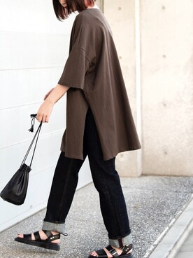 「SIKI PRODUCT.（シキプロダクト）のアイテム」を使った、sakiさん（レディース・168cm）の夏コーディネート