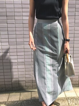「プリントスカート」｜sakiさん（レディース・168cm・10代）の夏コーディネート