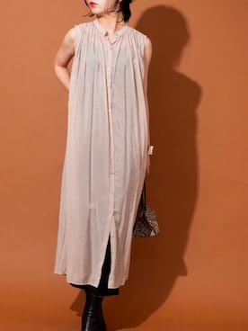 「アイテム（シャツワンピース）」を使った、sakiさん（レディース・168cm）の秋コーディネート