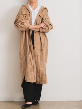 「アイテム（ミリタリージャケット）」を使った、sakiさん（レディース・168cm・20代）の秋コーディネート