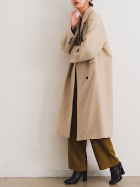 「アイテム（ステンカラーコート）」を使った、sakiさん（レディース・168cm・20代）の秋コーディネート