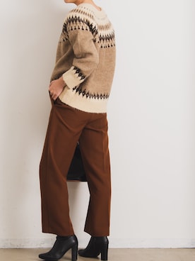 「ノルディックセーター」｜sakiさん（レディース・168cm）の秋コーディネート