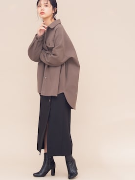 「アイテム（カバーオール）」を使った、sakiさん（レディース・168cm）の秋コーディネート