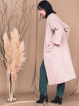 「アイテム（チェスターコート）」を使った、sakiさん（レディース・168cm・20代）の冬コーディネート