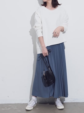 「コンバース ハイカット」｜sakiさん（レディース・168cm）の冬コーディネート