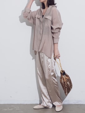 AUNT MARIE'S｜sakiさんの「AUNT MARIE'S シアーロングスリーブシャツ（Aunt Marie's）」を使ったコーディネート