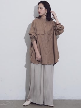 「アイテム（その他、ブラウン系）」を使った、sakiさん（レディース・168cm）の春コーディネート