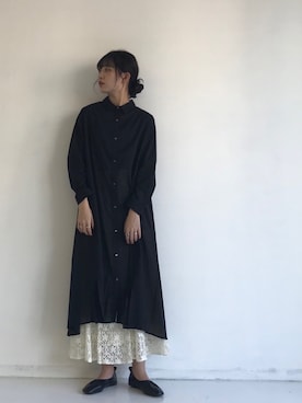 「アイテム（シャツワンピース）」を使った、sakiさん（レディース・168cm）の春コーディネート