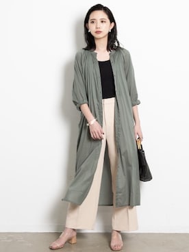 「アイテム（シャツワンピース）」を使った、sakiさん（レディース・168cm）の春コーディネート