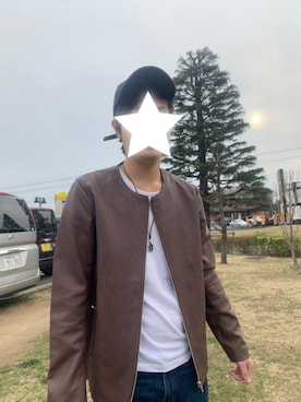 「ITEMS URBANRESEARCH（アイテムズ アーバンリサーチ）のアイテム（ライダースジャケット）」を使った、りさん（メンズ・163cm）の春コーディネート