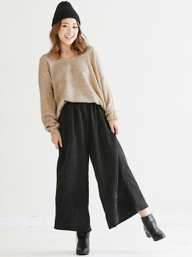 「Doula Doula（ドゥーラドゥーラ）のアイテム（パンツ）」を使った、douladoulaさん（レディース・158cm）の冬コーディネート