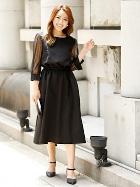 「Doula Doula（ドゥーラドゥーラ）のアイテム（ドレス）」を使った、douladoulaさん（レディース・158cm）の夏コーディネート