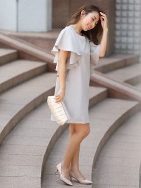 「アイテム（ドレス、グレー系）」を使った、douladoulaさん（レディース・158cm）の夏コーディネート