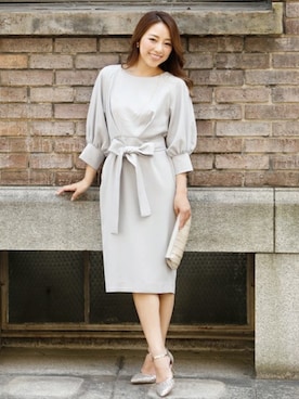 「アイテム（ドレス、グレー系）」を使った、douladoulaさん（レディース・158cm）の夏コーディネート