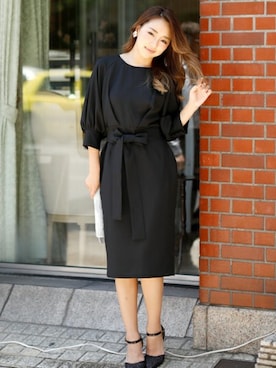 「Doula Doula（ドゥーラドゥーラ）のアイテム（ドレス）」を使った、douladoulaさん（レディース・158cm）の夏コーディネート