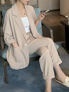 「春カラー」｜「アイテム（セットアップ）」を使った、douladoulaさん（レディース・158cm）の春コーディネート