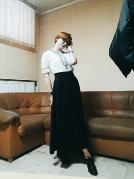 「skirt」｜「アイテム（ブルゾン）」を使った、Katieさん（レディース・165cm）の冬コーディネート