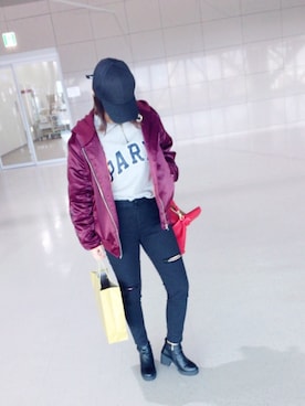 「8seconds（エイトセカンズ）のアイテム（ブルゾン）」を使った、Tinny.Oさん（レディース・162cm）の冬コーディネート