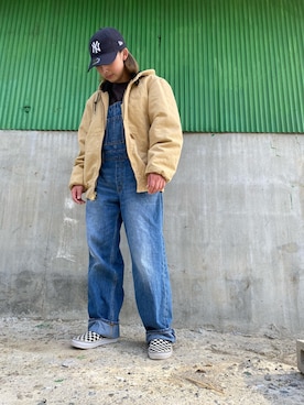 「Carhartt（カーハート）のアイテム（ブルゾン）」を使った、yuaさん（レディース・156cm）の冬コーディネート