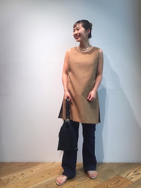「ベスト」｜「アイテム（ビーチサンダル）」を使った、negiyoloさん（レディース・158cm）の夏コーディネート