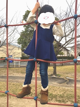 「petit main（プティマイン）のアイテム（キャミソール）」を使った、a01さん（キッズ・100cm）の春コーディネート