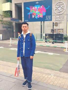「PULL&BEAR（プルアンドベア）のアイテム（パーカー）」を使った、Ryan Hsuehさん（メンズ・176cm）の春コーディネート