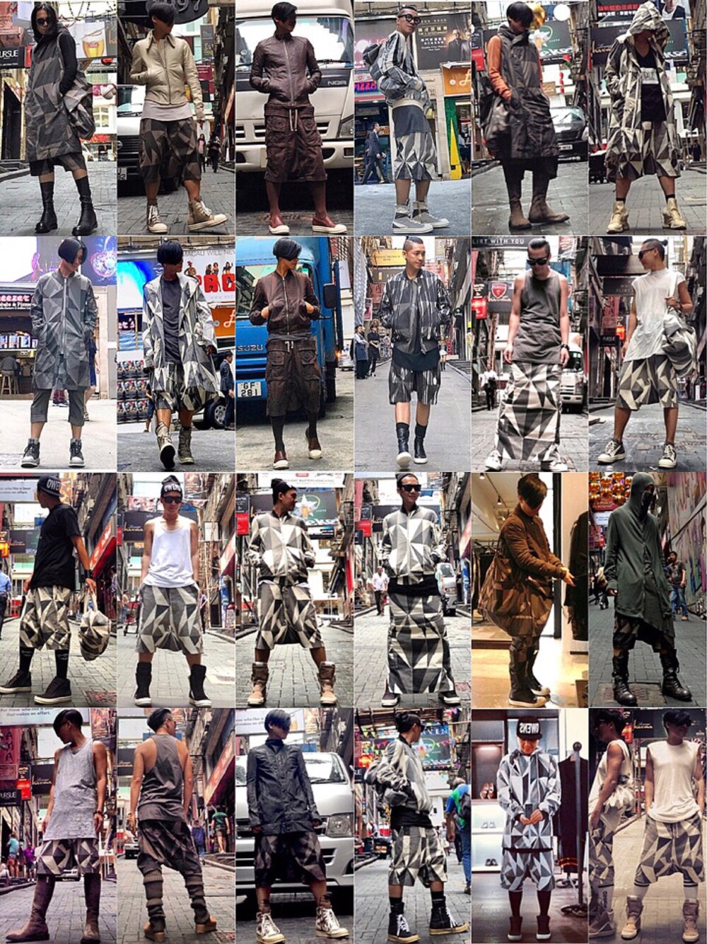 「ootd、outfit、streetstyle、RICK OWENS、drkshdw、STYLE、look」｜「DRKSHDW by RICK OWENSのアイテム（スタジャン、その他）」を使った、Iam Will Iamさん（メンズ・176cm）の春コーディネートの1枚目の写真