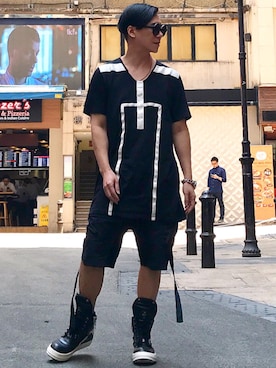 「RICK OWENS」｜「アイテム（アナログ腕時計）」を使った、Iam Will Iamさん（メンズ・176cm）の春コーディネート
