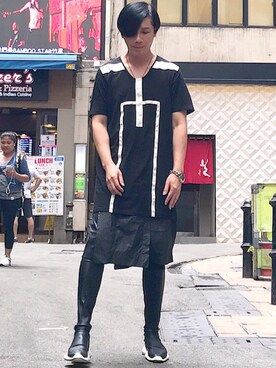 「RickOwens×adidas」｜「アイテム（ブーツ）」を使った、Iam Will Iamさん（メンズ・176cm）の春コーディネート
