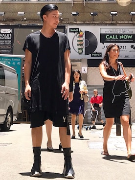 「RickOwens×adidas」｜「アイテム（ブーツ）」を使った、Iam Will Iamさん（メンズ・176cm）の夏コーディネート