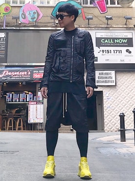 「RICK OWENS」｜「アイテム（ブルゾン）」を使った、Iam Will Iamさん（メンズ・176cm）の秋コーディネート