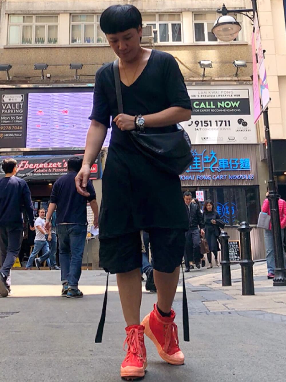 「RICK OWENS、CAROL CHRISTIAN POELL、boris bidjan saberi、GUIDI、rolexxchromehearts、STYLE、look、ootd」｜「Boris Bidjan Saberiのアイテム（Tシャツ/カットソー、ブラック系）」を使った、Iam Will Iamさん（メンズ・176cm）の春コーディネートの1枚目の写真