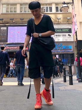 「RICK OWENS」｜「アイテム（アナログ腕時計）」を使った、Iam Will Iamさん（メンズ・176cm）の春コーディネート