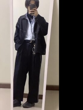 「アイテム（ステンカラーコート）」を使った、しゅんPさん（メンズ・170cm・20代）の春コーディネート