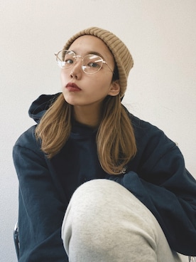 「DIME（ダイム）のアイテム（トップス）」を使った、Tsujita Rinoさん（レディース・153cm）の春コーディネート