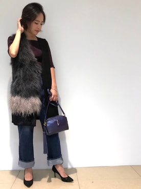「woadblue（ウォードブルー）のアイテム（パンツ）」を使った、kana   takahashiさん（レディース・159cm）の秋コーディネート