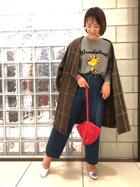 「woadblue（ウォードブルー）のアイテム（パンツ）」を使った、kana   takahashiさん（レディース・159cm）の秋コーディネート