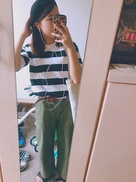 「SEVENDAYS=SUNDAY（セブンデイズサンデイ）のアイテム（チノパンツ）」を使った、mさん（レディース・154cm）の夏コーディネート