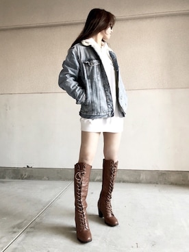 「Bamboo（バンブー）のアイテム」を使った、skmtmloさん（レディース・159cm）の冬コーディネート